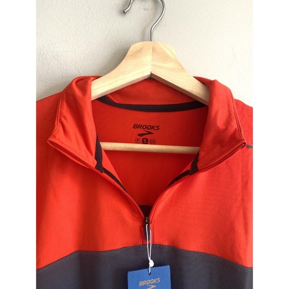 Brooks NWT Mens Running Athletic Dash Jacket 1/2 Zip Asphalt Size Small … - Picture 8 of 12